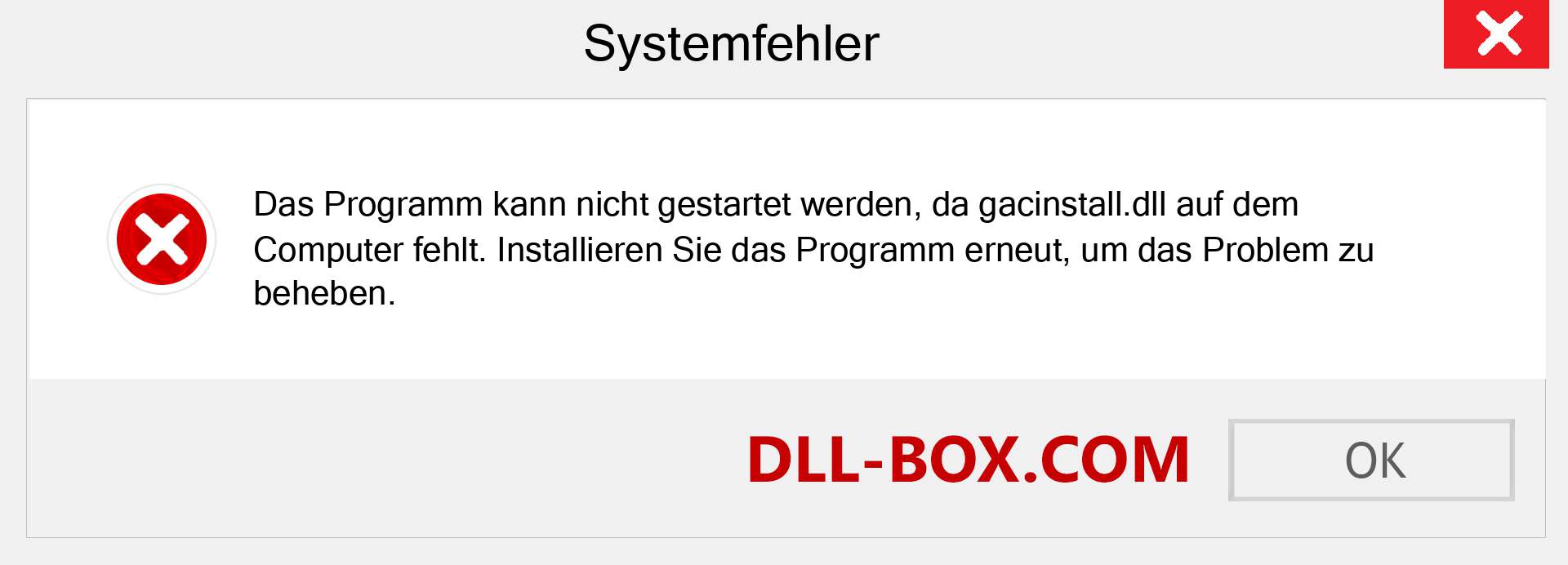 gacinstall.dll-Datei fehlt?. Download für Windows 7, 8, 10 - Fix gacinstall dll Missing Error unter Windows, Fotos, Bildern