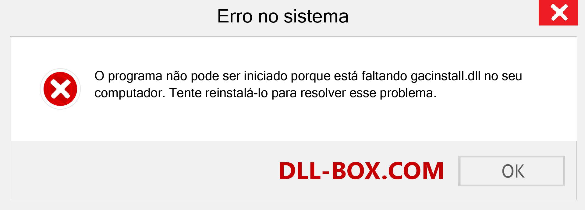 Arquivo gacinstall.dll ausente ?. Download para Windows 7, 8, 10 - Correção de erro ausente gacinstall dll no Windows, fotos, imagens