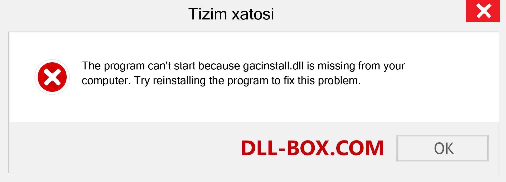 gacinstall.dll fayli yo'qolganmi?. Windows 7, 8, 10 uchun yuklab olish - Windowsda gacinstall dll etishmayotgan xatoni tuzating, rasmlar, rasmlar